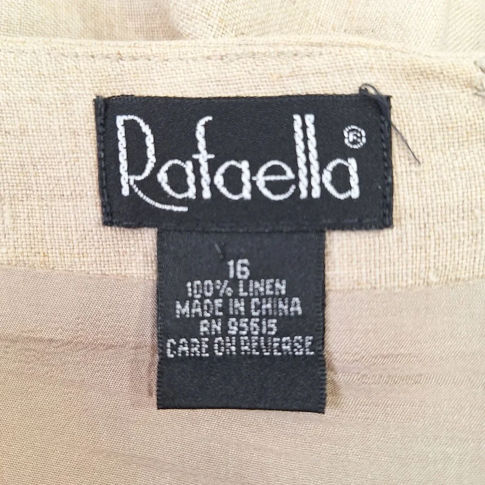 Rafaella 100% Linen Tan Knee Length Skirt Sz 16 - Picture 6 of 11